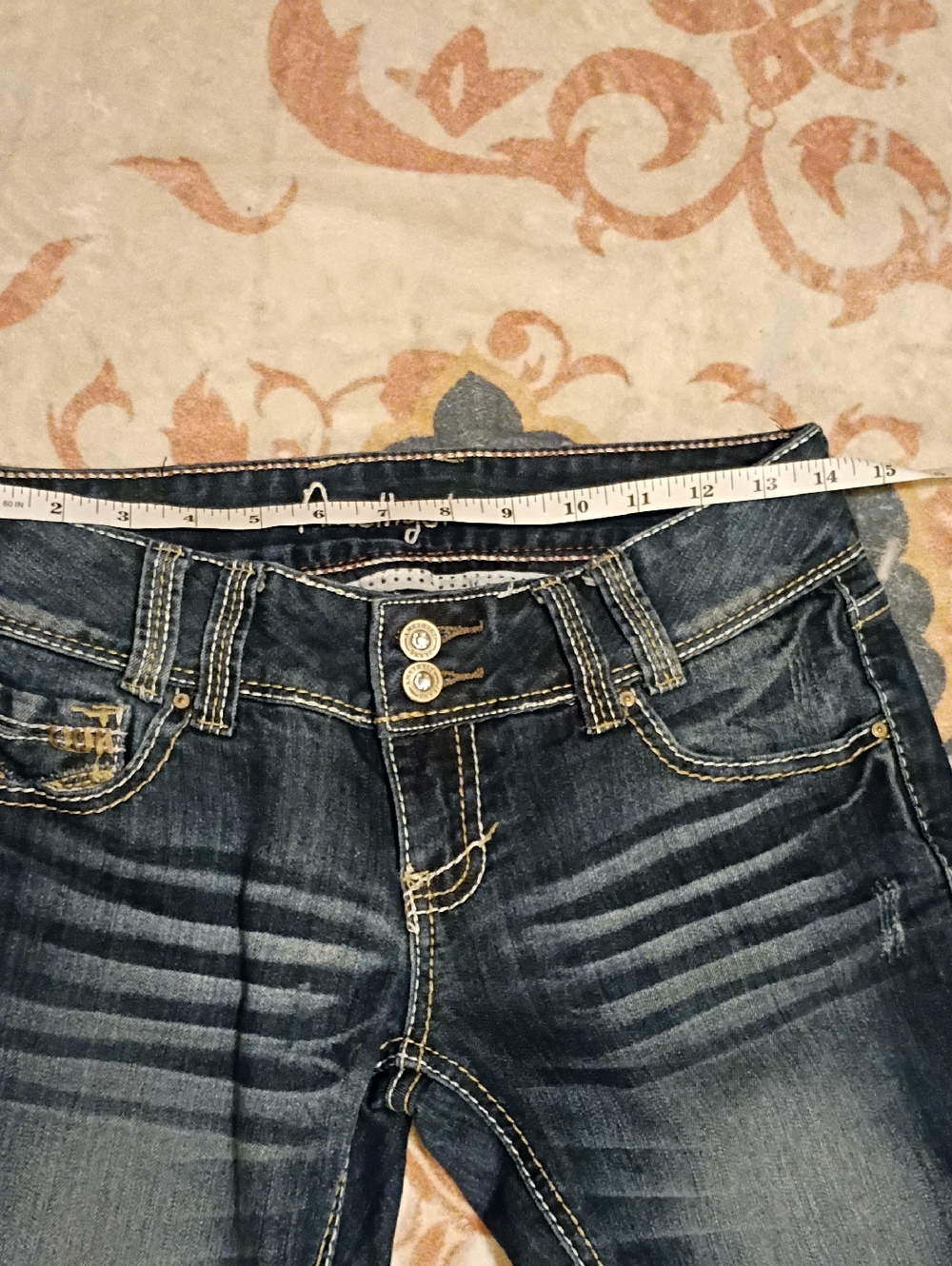 Amethyst Jeans Dark Blue Bootcut with Embroidered Back Pockets - Picture 7 of 8
